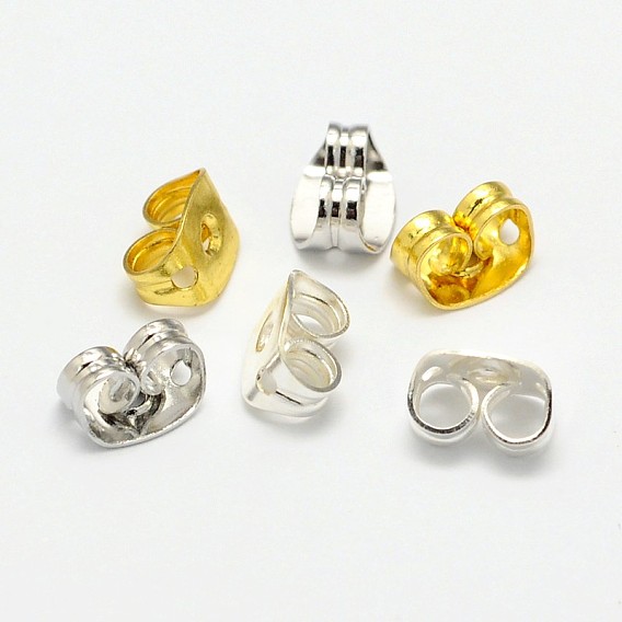 Écrous en laiton, boucles d'oreilles à friction pour boucles d'oreilles, 6x4x3mm, Trou: 1mm