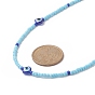 Resin Evil Eye & Glass Seed Beaded Necklace for Women