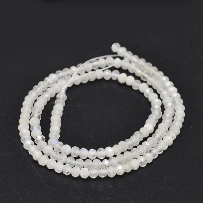 Brins de perles de pierre de lune arc-en-ciel naturelles rondes à facettes