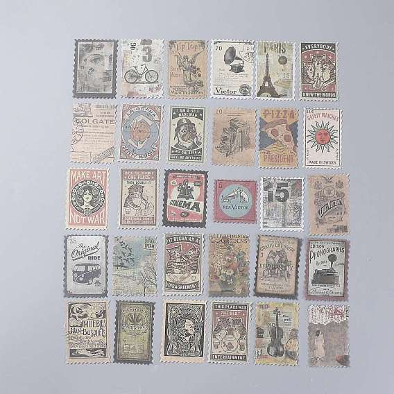 Conjunto de pegatinas de sello postal vintage, para scrapbooking, planificadores, diario de viaje, bricolaje artesanal
