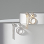 925 серебряные микропрофили кубические циркониевые шпильки, асимметричные серьги для женщин, прямоугольник и кольцо, с печатью s925