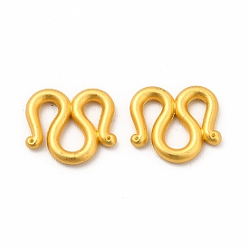 Rack Plating Alloy S-Hook Clasps, for Jewelry Making