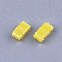 2-Hole Opaque Glass Seed Beads, AB Colours, Rectangle