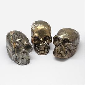 Natural Pyrite Display Decorations, Skull
