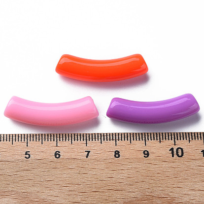 Opaque Acrylic Beads, Curved Tube