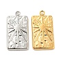 304 Stainless Steel Pendants, Rectangle with Star Charm