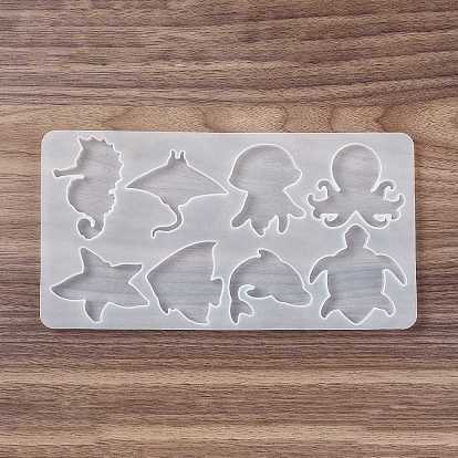 Moules en silicone sur le thème des animaux marins, moules fondants, moule de moulage en résine, pour la décoration de gâteau de bricolage, artisanat en résine