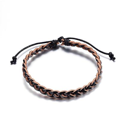 Adjustable Braided Leather Cord Bracelets