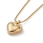 304 Stainless Steel Heart Pendant Necklaces, with Ball Chains