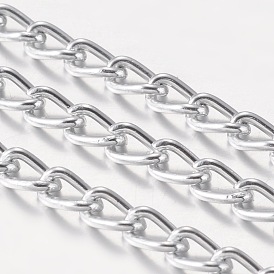 Aluminum Twisted Chains Curb Chains, Unwelded, Oxidated in Silver