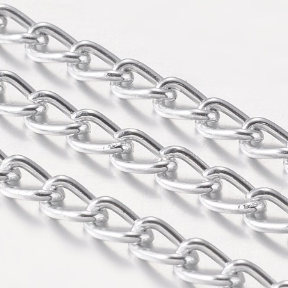 Aluminum Twisted Chains Curb Chains, Unwelded, Oxidated in Silver