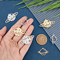 Unicraftale 8Pcs 4 Style Ion Plating(IP) 201 Stainless Steel Pendants, Laser Cut, Planet