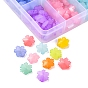 200Pcs 10 Colors Imitation Jelly Acrylic Beads, Faceted, Snowflake