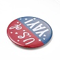 Independence Day Flat Round Tinplate Badge Pins, Platinum Brooch Button Pin for Backpack Clothes