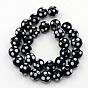 Perles rondes main de Murano brins, à pois, 10mm, Trou: 1mm, Environ 30 pcs/chapelet, 11.02 pouce
