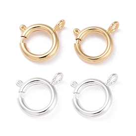 Eco-friendly Brass Spring Ring Clasps, Cadmium Free & Lead Free, Long-Lasting Plated