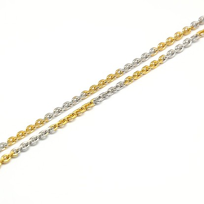 Fashionable 304 Stainless Steel Cable Chain Necklace Making, with Lobster Claw Clasps, Faceted, 23 inch ~24 inch (584~610mm)x3mm