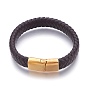  Bracelets de cordon en cuir, avec fermoir magnétique en acier inoxydable