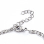 304 Stainless Steel Lumachina Chain Bracelets, ID Bracelets, with Lobster Claw Clasps