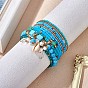11шт набор эластичных браслетов из бисера в стиле бохо, многослойные составные браслеты, красочные браслеты серфера с подвесками из бисера для женщин