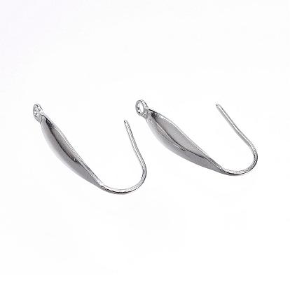 316 Surgical Stainless Steel Earring Hooks, with Vertical Loop