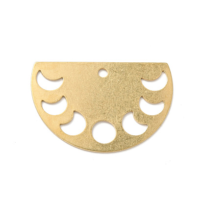 Brass Pendants, Half Round with Phase of the Moon