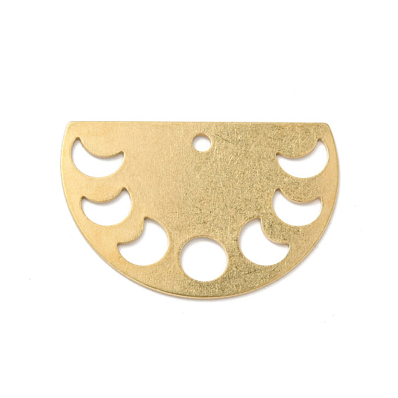 Brass Pendants, Half Round with Phase of the Moon