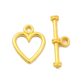Rack Plating Alloy Toggle Clasps, Heart