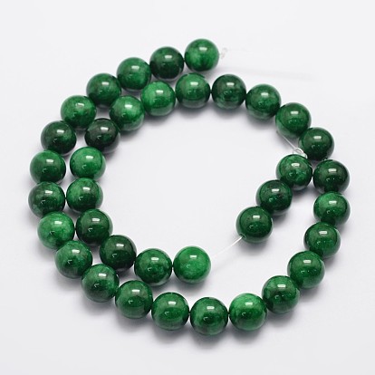 Malaisie naturelles perles de jade brins, ronde, teint