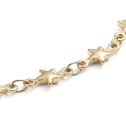 Bracelets en chaîne à maillons en acier inoxydable 304 étoile, avec fermoir pince de homard