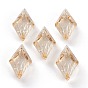 Colgantes de diamantes de imitación de vidrio en relieve, rombo, facetados