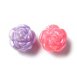 Opaque Acrylic Beads, AB Color Plated, Rose
