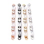 Brass Clear Cubic Zirconia Links Connectors, Long-Lasting Plated, Rectangle & Round