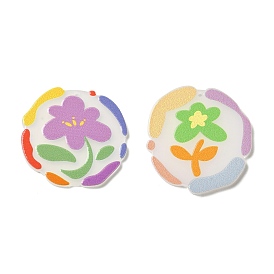 Printed Acrylic Pendants, Flower Charm