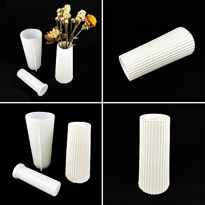 Moule de vase rond en silicone bricolage, moules de coulée de ciment en plâtre de résine