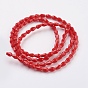 Imitation Jade Glass Beads Strands, Faceted, Drop