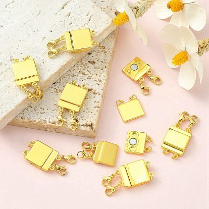 Zinc Alloy Box Magnetic Clasps Converter, Multi-Strand Clasps, Necklace Layering Clasps, Cadmium Free & Lead Free, Rectangle