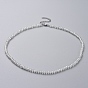 Glass Beaded Necklaces, with Stainless Steel Lobster Claw Clasps & Curb Chains Extender