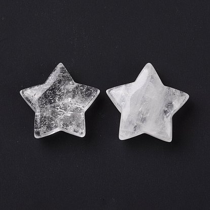 Perles de cristal de quartz naturel, perles de cristal de roche, sans trou, étoiles