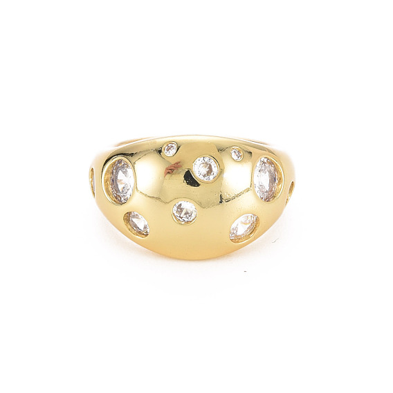 Micro cuivres ouvrent zircone cubique anneaux de manchette, anneaux ouverts pour unisexe, sans cadmium et sans nickel et sans plomb, réel 18 k plaqué or