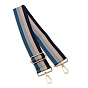 Bretelles de sac en tissu de coton à rayures, fermoirs alliage pivotantes, accessoires de remplacement de sac
