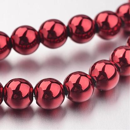 Non-magnétiques brins de perles d'hématite synthétique, peint à la bombe, ronde