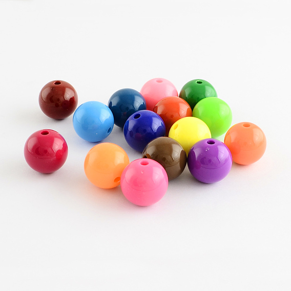 Chunky Bubblegum Round Acrylic Beads, 6mm, Hole: 1.5mm, about 4100pcs/500g