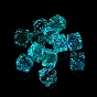 Luminous Transparent Acrylic Beads, Glow in the Dark, Cube