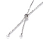 Adjustable 304 Stainless Steel Slider Necklaces, with Curb Chains and Slider Stopper Beads