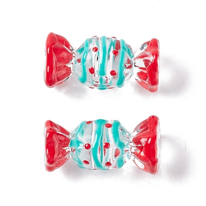 Transparent Acrylic Beads, with Enamel, Candy