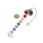 Chakra Octagon Glass Beaded Pendant Decorations, Suncatchers, Rainbow Maker, with Gemstone, Clear Faceted Glass Pendants, Flat Round with Tree of Life