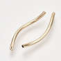 Brass Tube Beads, Real 18K Gold Plated