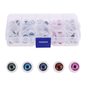5 Colors Plastic Craft Eyes, for Doll Making, Half Round
