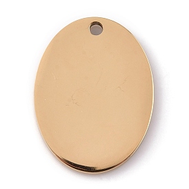 Vacuum Plating 304 Stainless Steel Pendants, Stamping Blank Tag, Laser Cut, Oval
